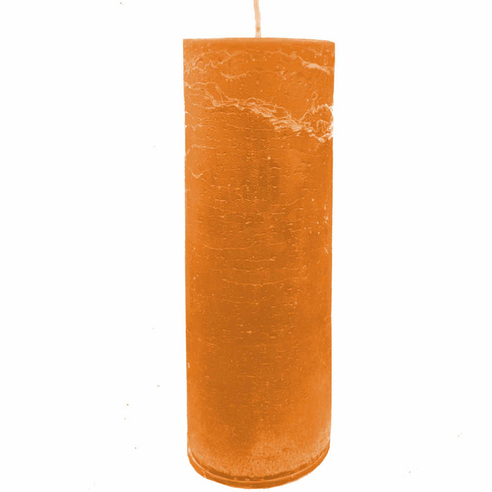 Rust Orange Pillar Candle – Honey & Vanilla or Unscented