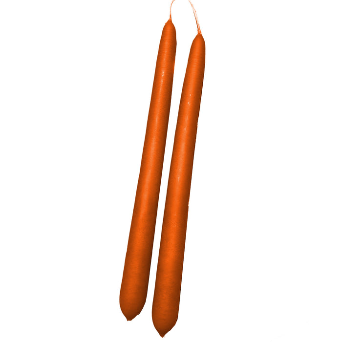 Handmade Dinner Candles/ Pair - Rust