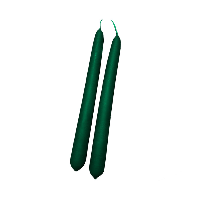 Handmade Dinner Candles/ Pair - Forest Green