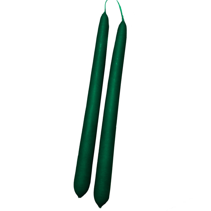 Handmade Dinner Candles/ Pair - Forest Green