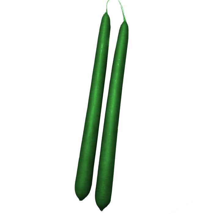 Handmade Dinner Candles/ Pair - Pine Green