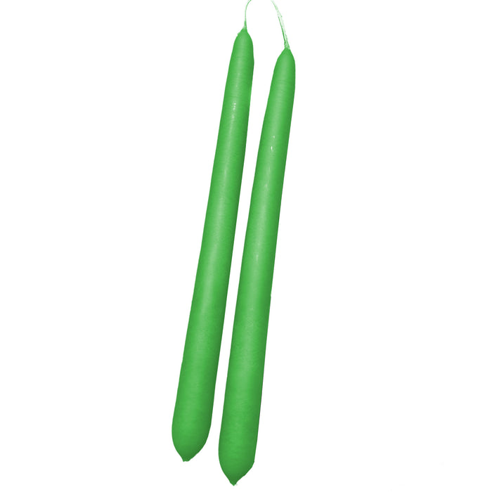 Handmade Dinner Candles/ Pair - Spring Green