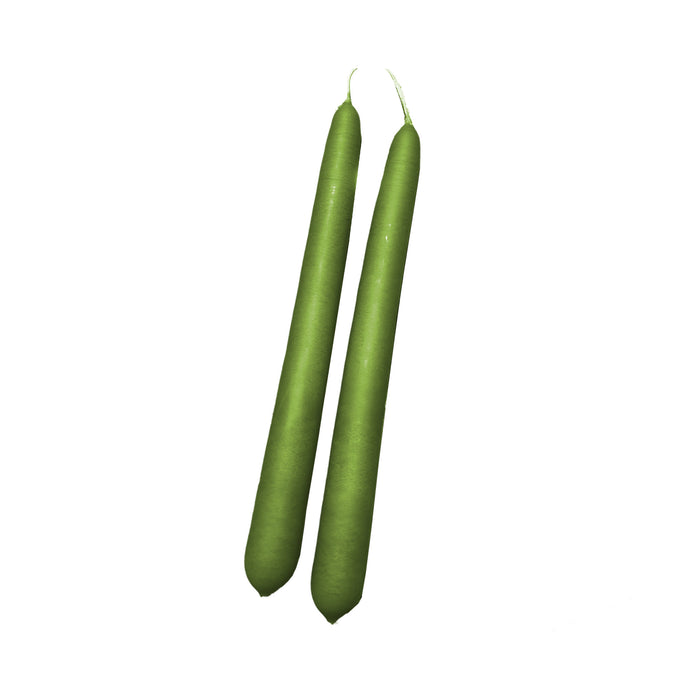 Handmade Dinner Candles/ Pair - Olive Green