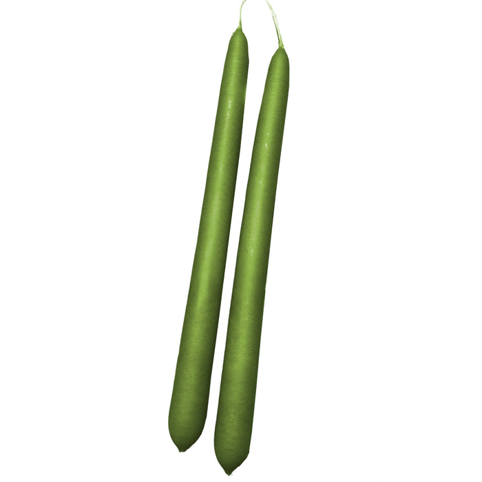 Handmade Dinner Candles/ Pair - Olive Green