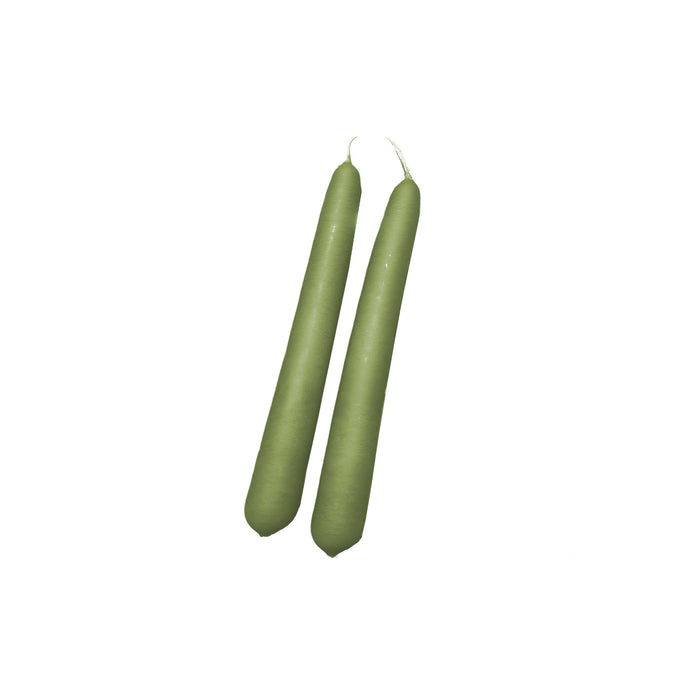 Handmade Dinner Candles/ Pair - Moss Green