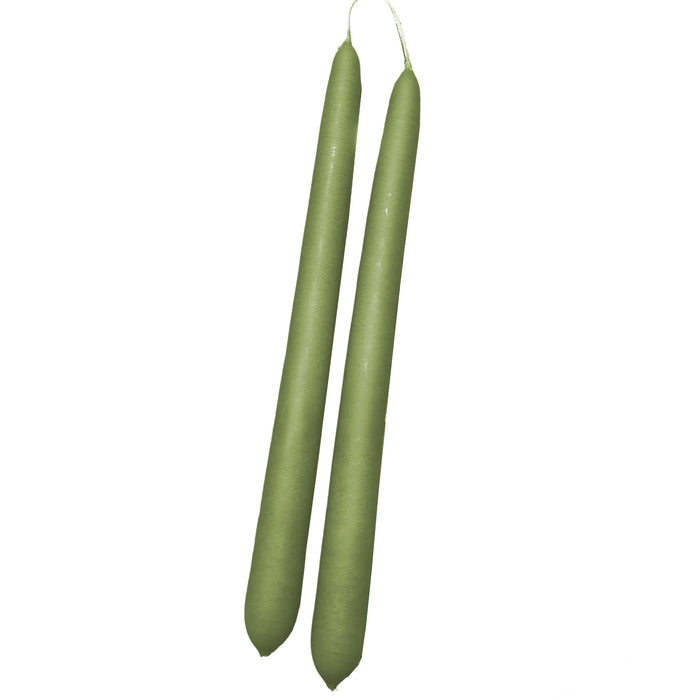 Handmade Dinner Candles/ Pair - Moss Green