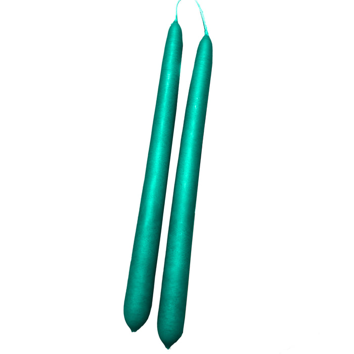 Handmade Dinner Candles/ Pair - Peacock