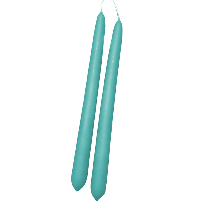 Handmade Dinner Candles/ Pair - Dusty Teal
