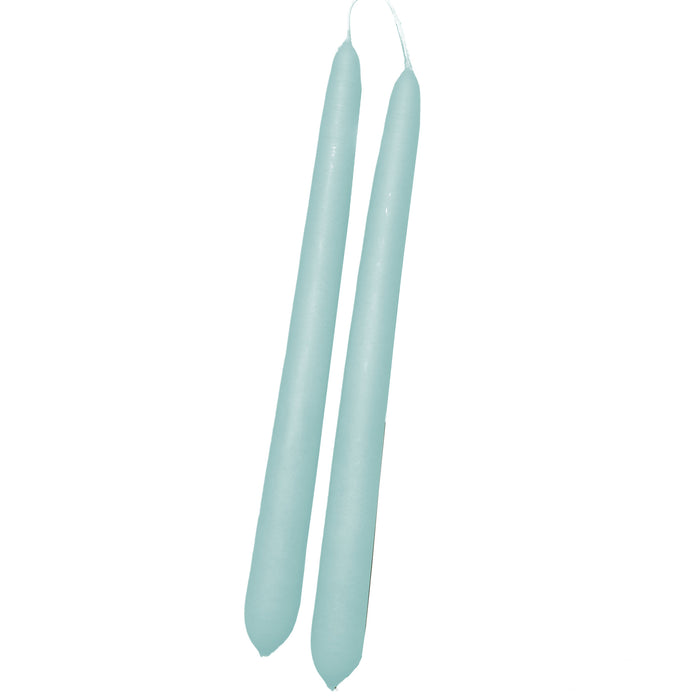 Handmade Dinner Candles/ Pair - Pale Teal