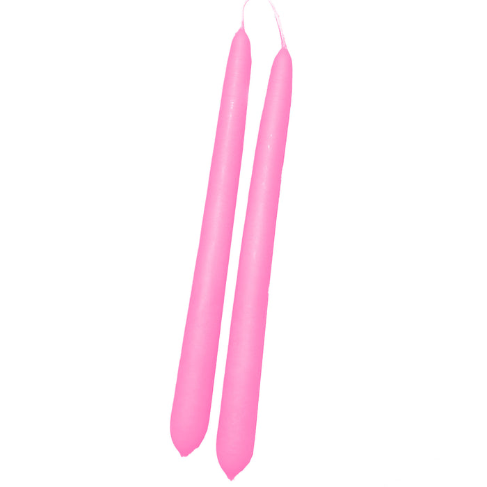 Handmade Dinner Candles/ Pair - Pink