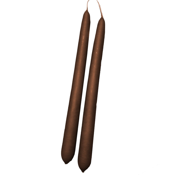 Handmade Dinner Candles/ Pair - Chocolate