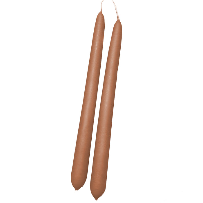 Handmade Dinner Candles/ Pair - Toffee