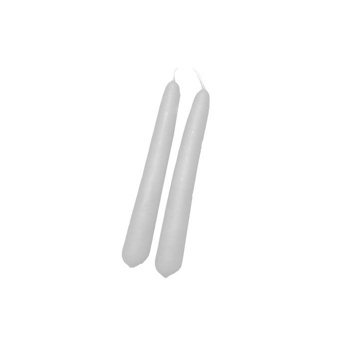 Handmade Dinner Candles/ Pair - Cloud Grey
