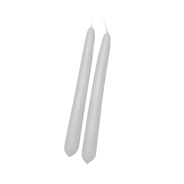 Handmade Dinner Candles/ Pair - Cloud Grey