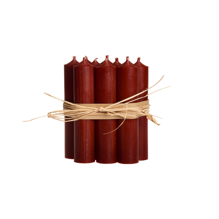 Dark Red, Short Dinner Candles