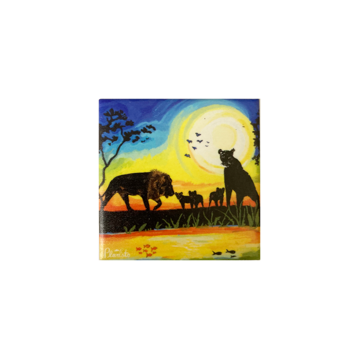Lion Family Fridge Magnet