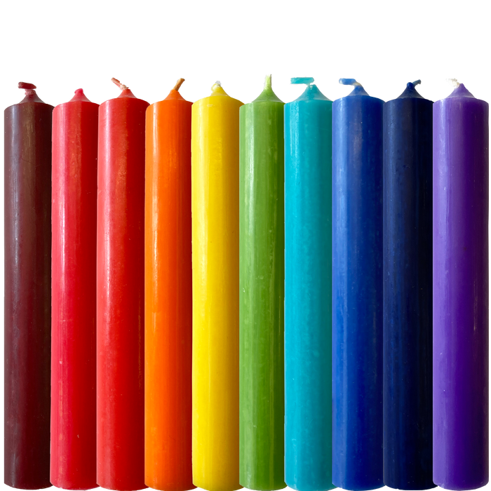 Dinner Candles, Regular x 10 Rainbow Mix