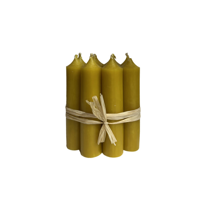 Mustard Yellow, Short Dinner Candles