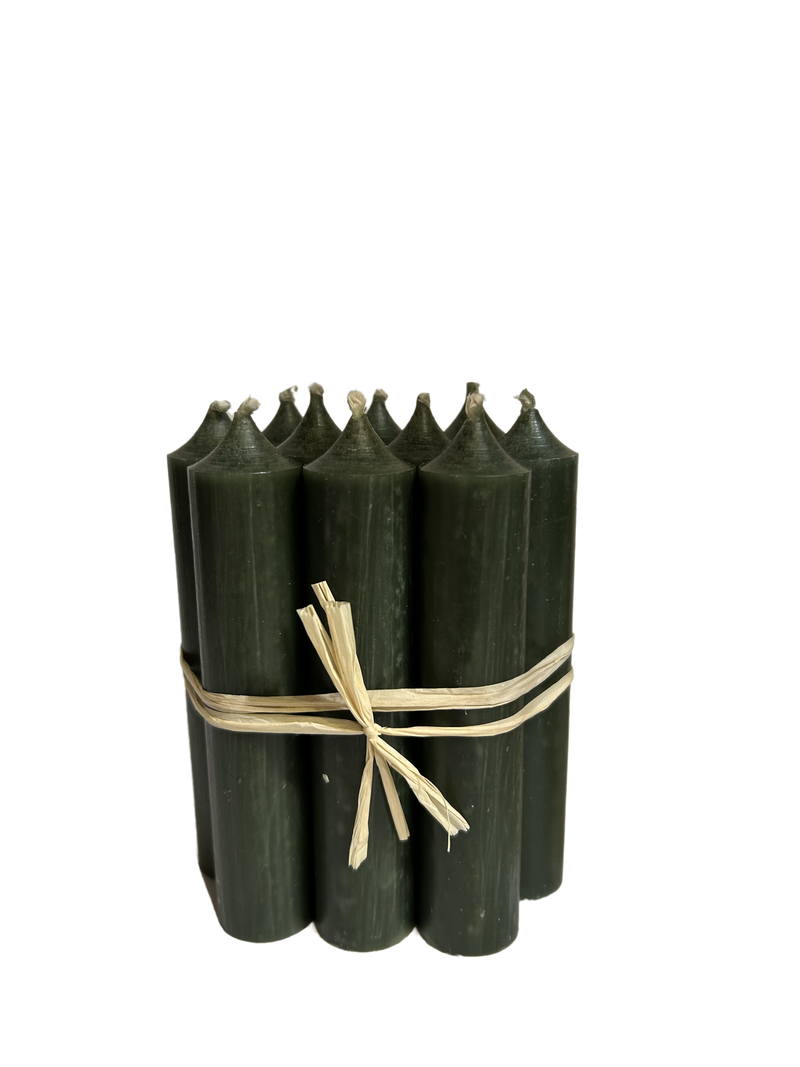 Fir Green, Short Dinner Candles