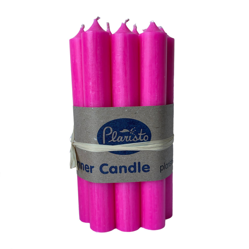 N08 Neon Pink, Regular Dinner Candles
