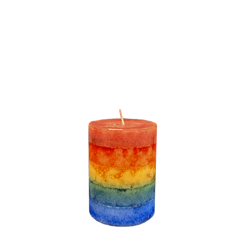 Rainbow Pillar Candle, 70 x 54mm