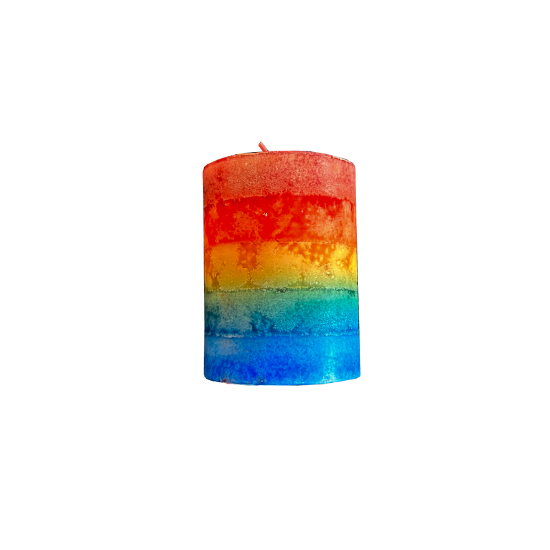 Rainbow Pillar Candle, 70 x 54mm