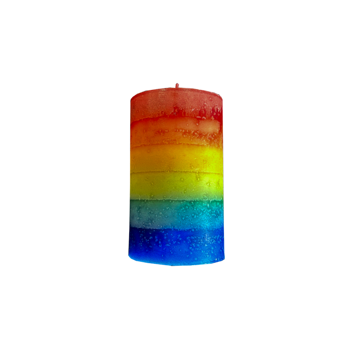 Rainbow Pillar Candle, 130 x 54mm