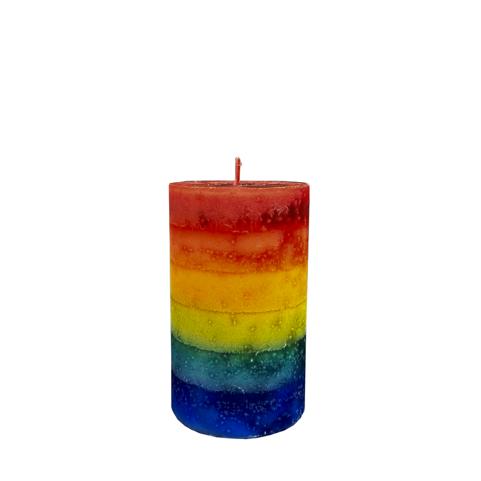 Rainbow Pillar Candle, 130 x 54mm