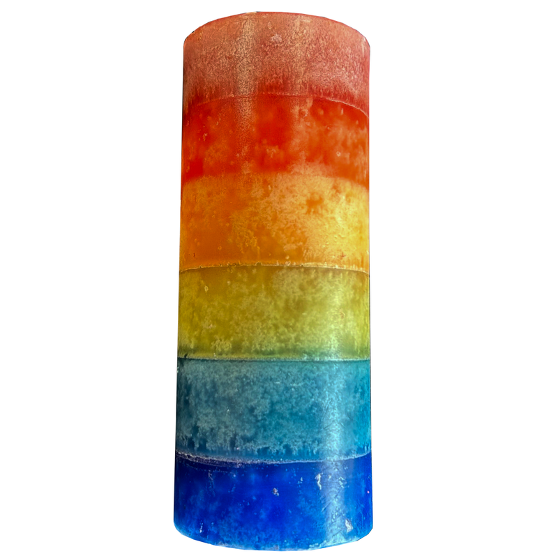 Rainbow Pillar Candle, 200 x 54mm