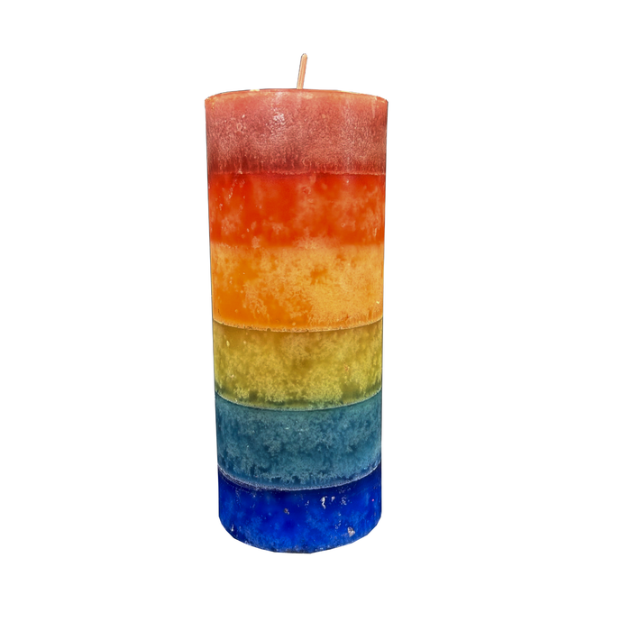 Rainbow Pillar Candle, 200 x 54mm