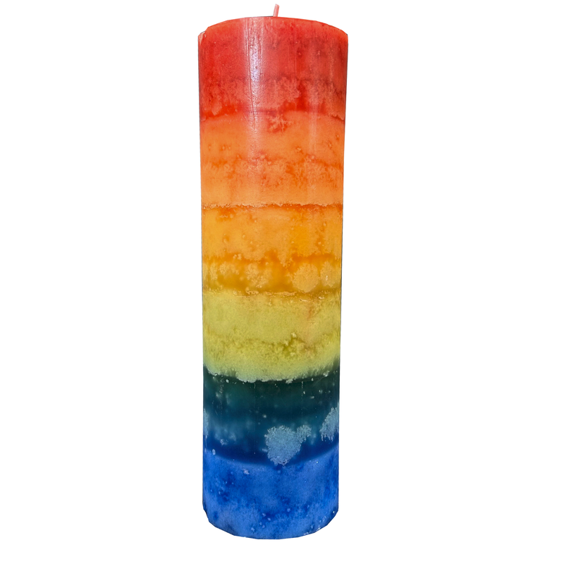 Rainbow Pillar Candle, 200 x 54mm