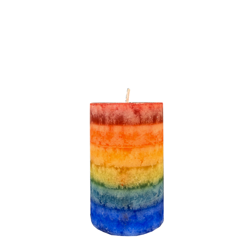 Rainbow Pillar Candle, 110 x 70mm