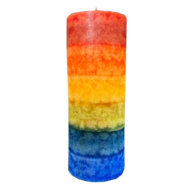 Rainbow Pillar Candle, 180 x 70mm