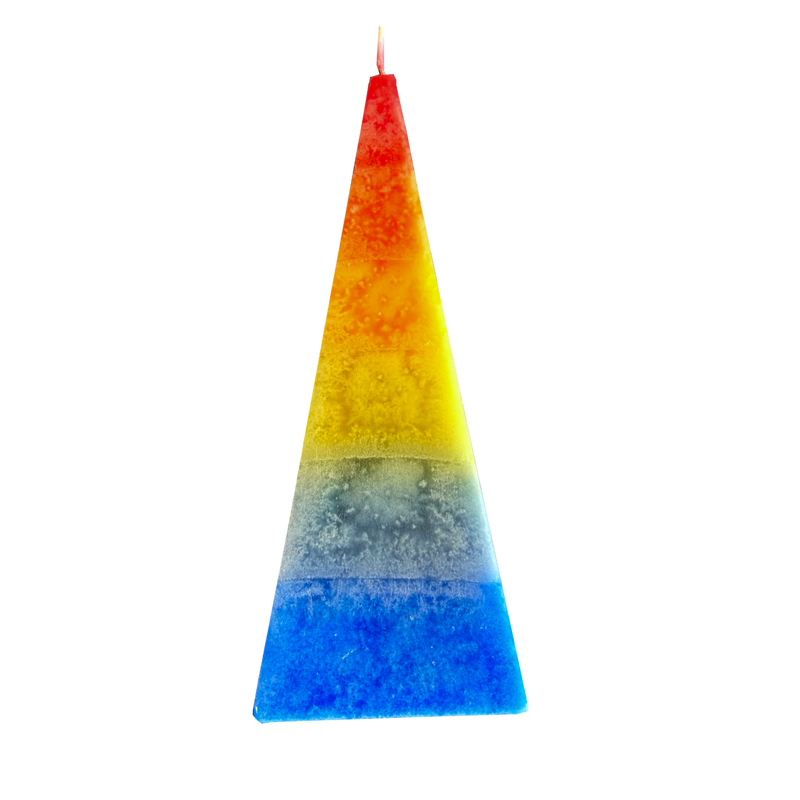 Rainbow Pyramide Candle, 190 x 75mm