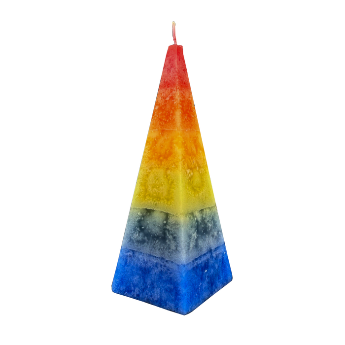 Rainbow Pyramide Candle, 190 x 75mm