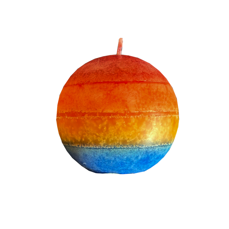 Rainbow Ball Candle, 100 x 100mm