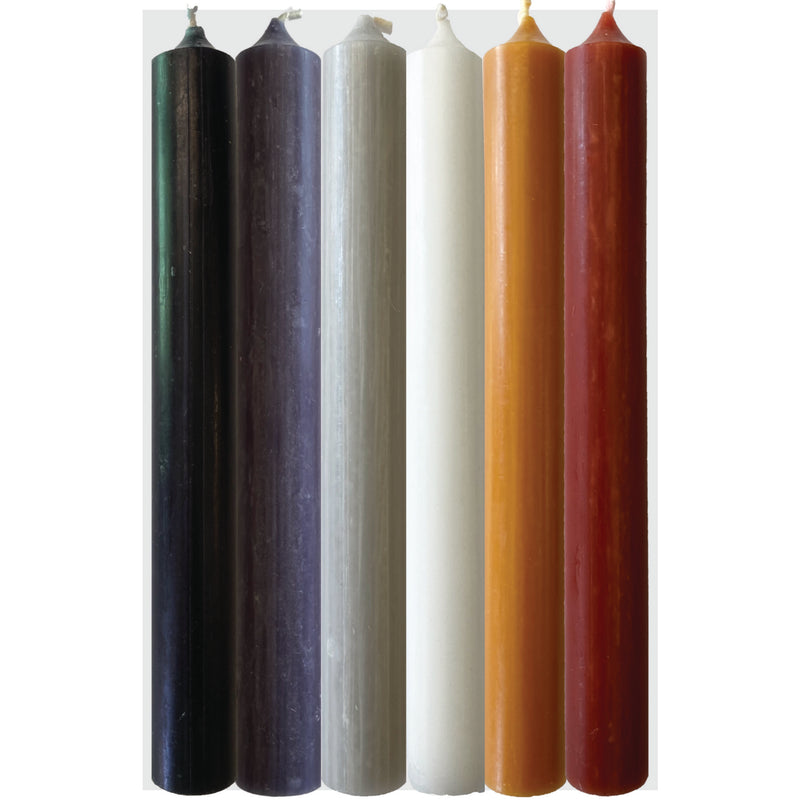 Art Illuminated Witches' Sabbath – Set of 6 Black, White & Ochre Dinner Candles