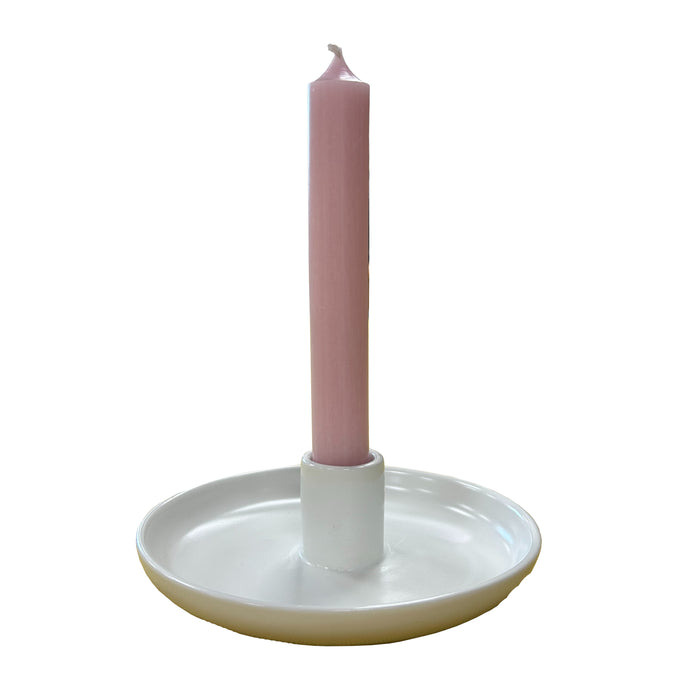 Candle Holders for Dinner Candles, white Ceramic