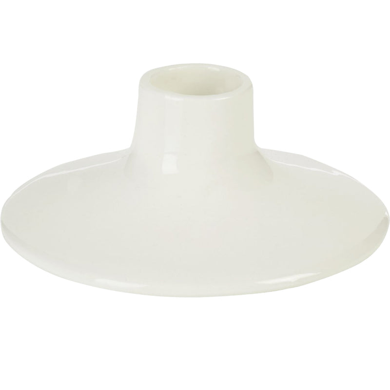 White Ceramic Candle Holder – for up to Ø2.2 cm Dinner Candles