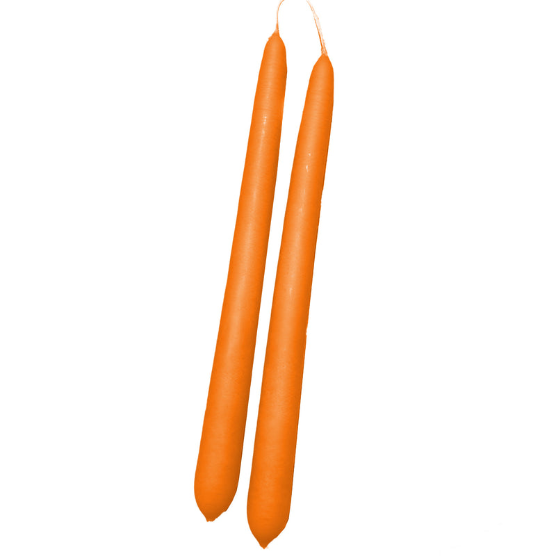 Handmade Dinner Candles/ Pair - Orange