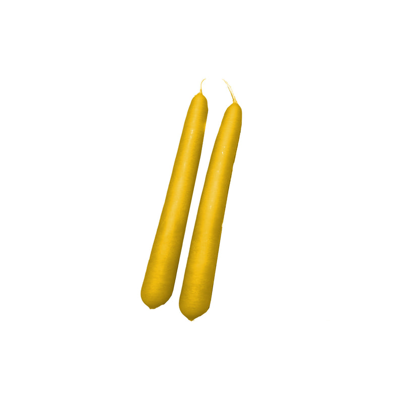 Handmade Dinner Candles/ Pair - Mustard Yellow