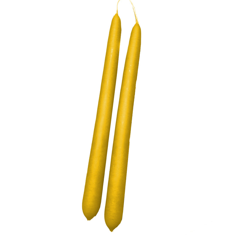 Handmade Dinner Candles/ Pair - Mustard Yellow
