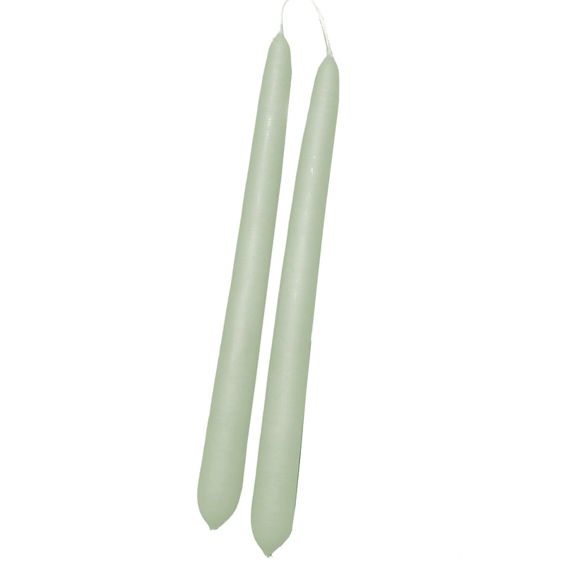 Handmade Dinner Candles/ Pair - Sage Green