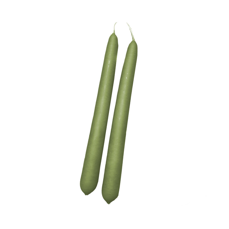 Handmade Dinner Candles/ Pair - Moss Green