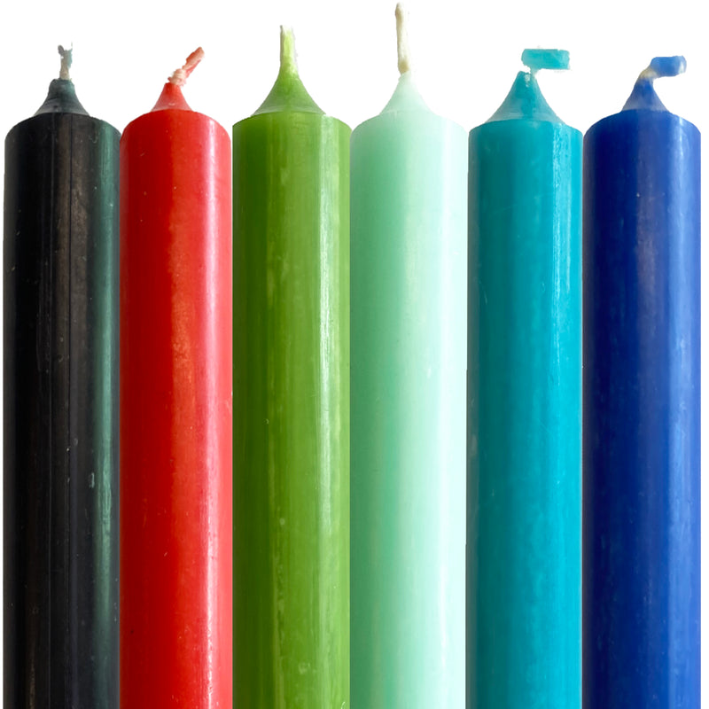 Art Illuminated Rye's Nature Reserve – Set of 6 Green & Blue Dinner Candles
