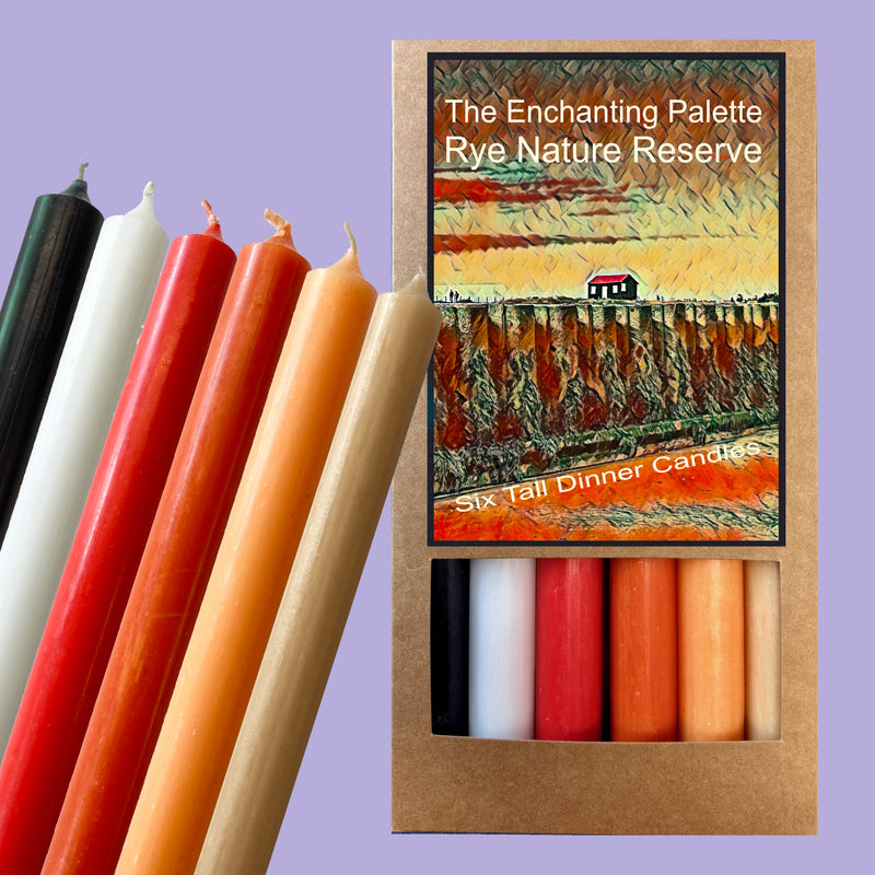 Art Illuminated Rye's Nature Reserve  – Set of 6 Red, Orange & Neutral Dinner Candles