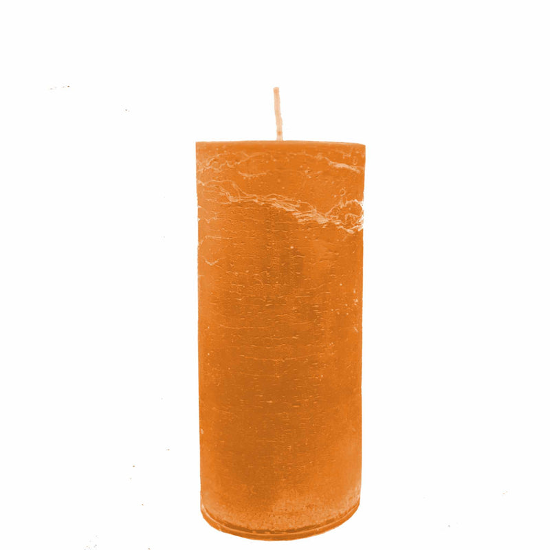 Rust-Orange Pillar Candle – Honey & Vanilla or Unscented