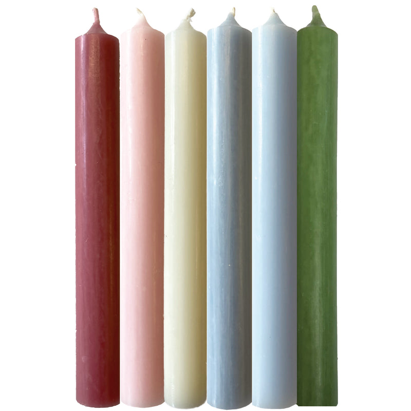 Art Illuminated Rye Cadborough Hill – Set of 6 Pastel & Rose Dinner Candles