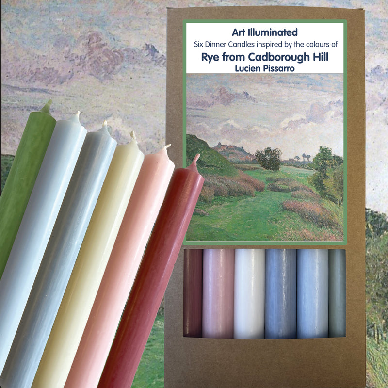 Art Illuminated Rye Cadborough Hill – Set of 6 Pastel & Rose Dinner Candles