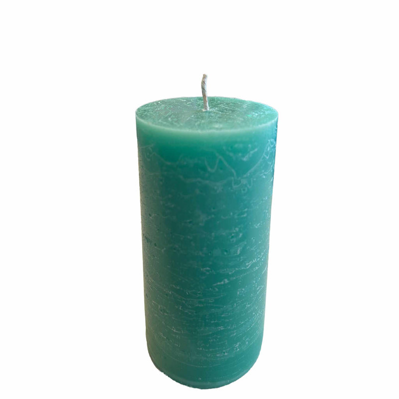 Turquoise Pillar Candle – Wild Mint or Unscented